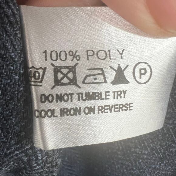 Meem Label Lincoln Asymmetric Wrap Top Women's Size S Blue Herringbone Draped - Picture 9 of 10